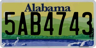 AL license plate 5AB4743