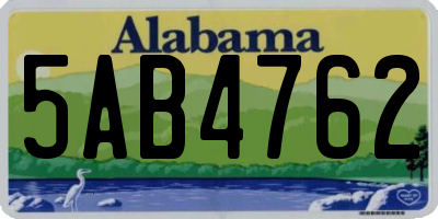 AL license plate 5AB4762