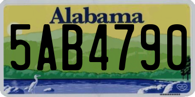 AL license plate 5AB4790