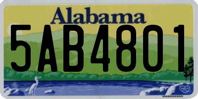 AL license plate 5AB4801