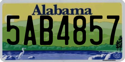 AL license plate 5AB4857
