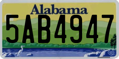 AL license plate 5AB4947
