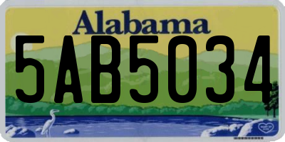 AL license plate 5AB5034