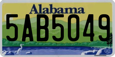 AL license plate 5AB5049