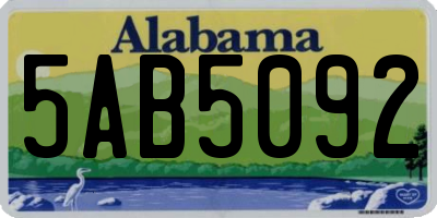 AL license plate 5AB5092