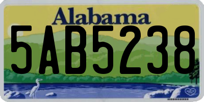 AL license plate 5AB5238