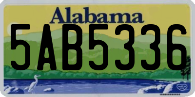 AL license plate 5AB5336