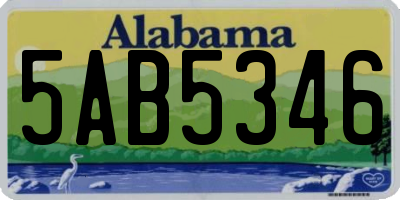 AL license plate 5AB5346