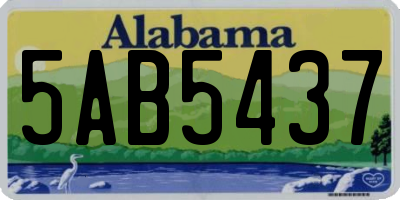 AL license plate 5AB5437