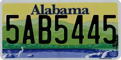 AL license plate 5AB5445