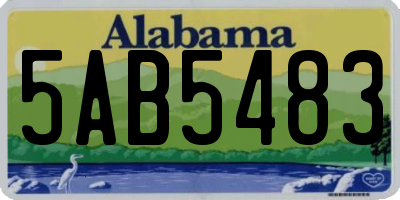 AL license plate 5AB5483