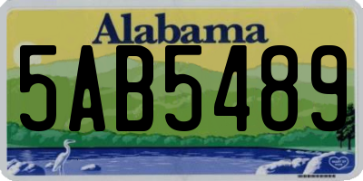 AL license plate 5AB5489