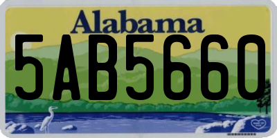 AL license plate 5AB5660