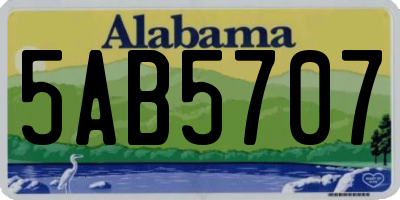 AL license plate 5AB5707