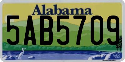 AL license plate 5AB5709