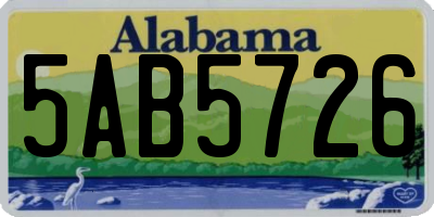 AL license plate 5AB5726