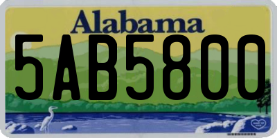 AL license plate 5AB5800