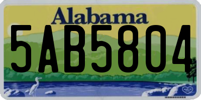 AL license plate 5AB5804