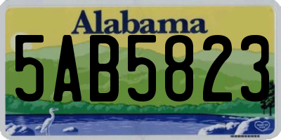 AL license plate 5AB5823