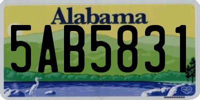 AL license plate 5AB5831