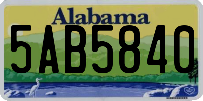 AL license plate 5AB5840
