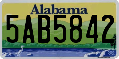 AL license plate 5AB5842