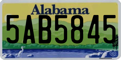 AL license plate 5AB5845