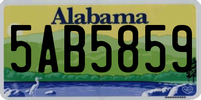 AL license plate 5AB5859