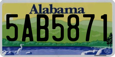 AL license plate 5AB5871