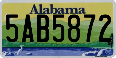 AL license plate 5AB5872