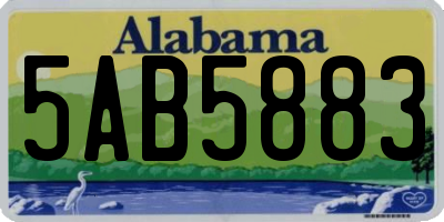 AL license plate 5AB5883