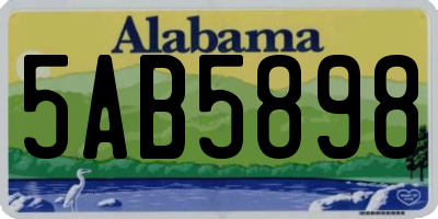 AL license plate 5AB5898