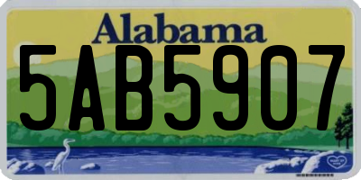 AL license plate 5AB5907