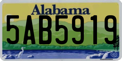 AL license plate 5AB5919