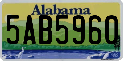 AL license plate 5AB5960