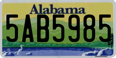 AL license plate 5AB5985