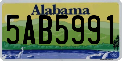 AL license plate 5AB5991