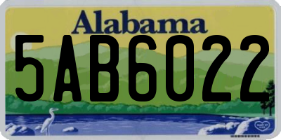 AL license plate 5AB6022