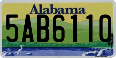 AL license plate 5AB6110