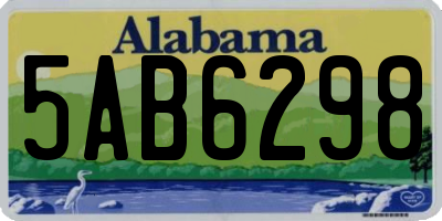 AL license plate 5AB6298