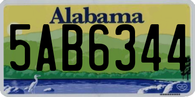 AL license plate 5AB6344