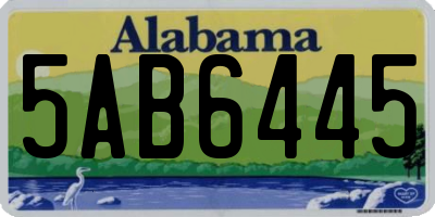 AL license plate 5AB6445