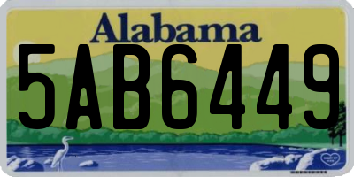 AL license plate 5AB6449