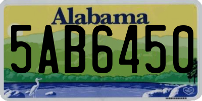AL license plate 5AB6450