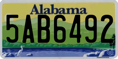 AL license plate 5AB6492