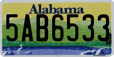 AL license plate 5AB6533