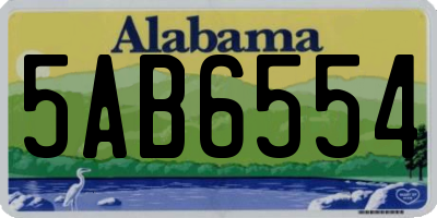 AL license plate 5AB6554