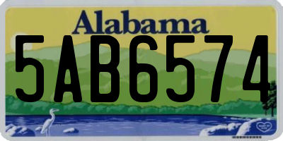 AL license plate 5AB6574