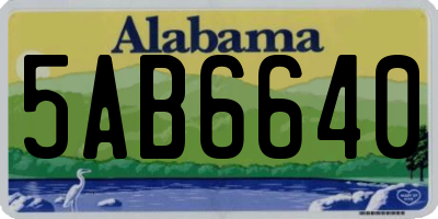 AL license plate 5AB6640