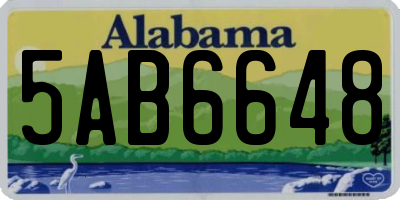 AL license plate 5AB6648